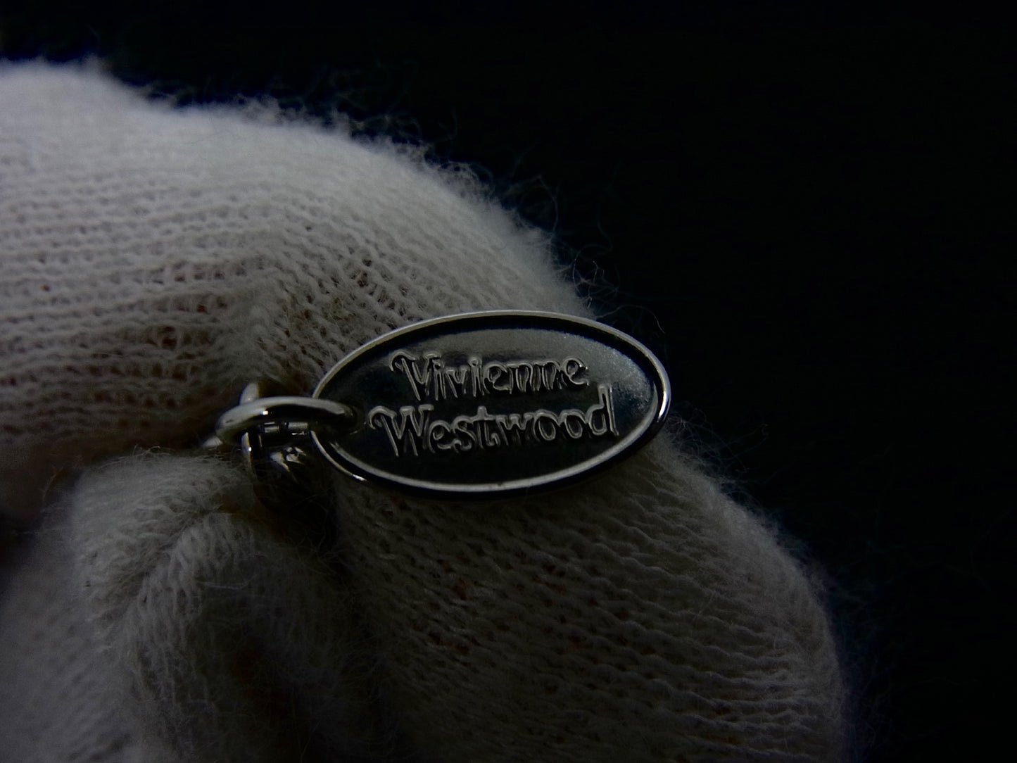 Vintage Vivienne Westwood Silver Bow Double-Sided Pink Heart Orb Necklace