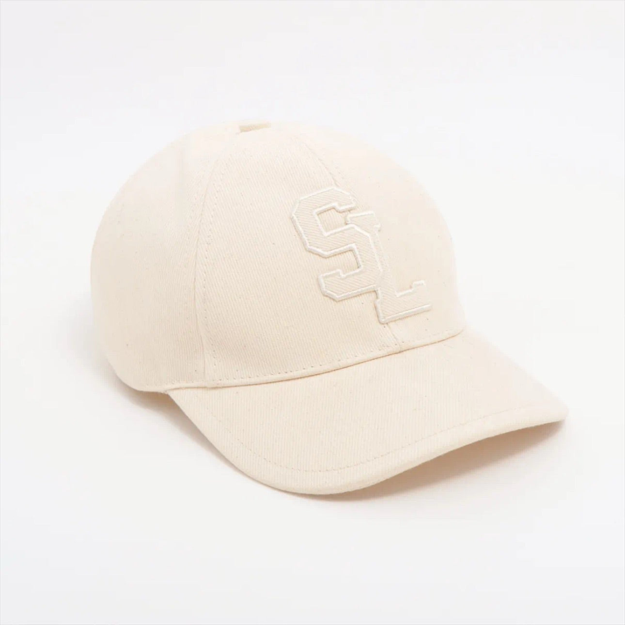 Saint Laurent Off-White Embroidered Logo Baseball Cap