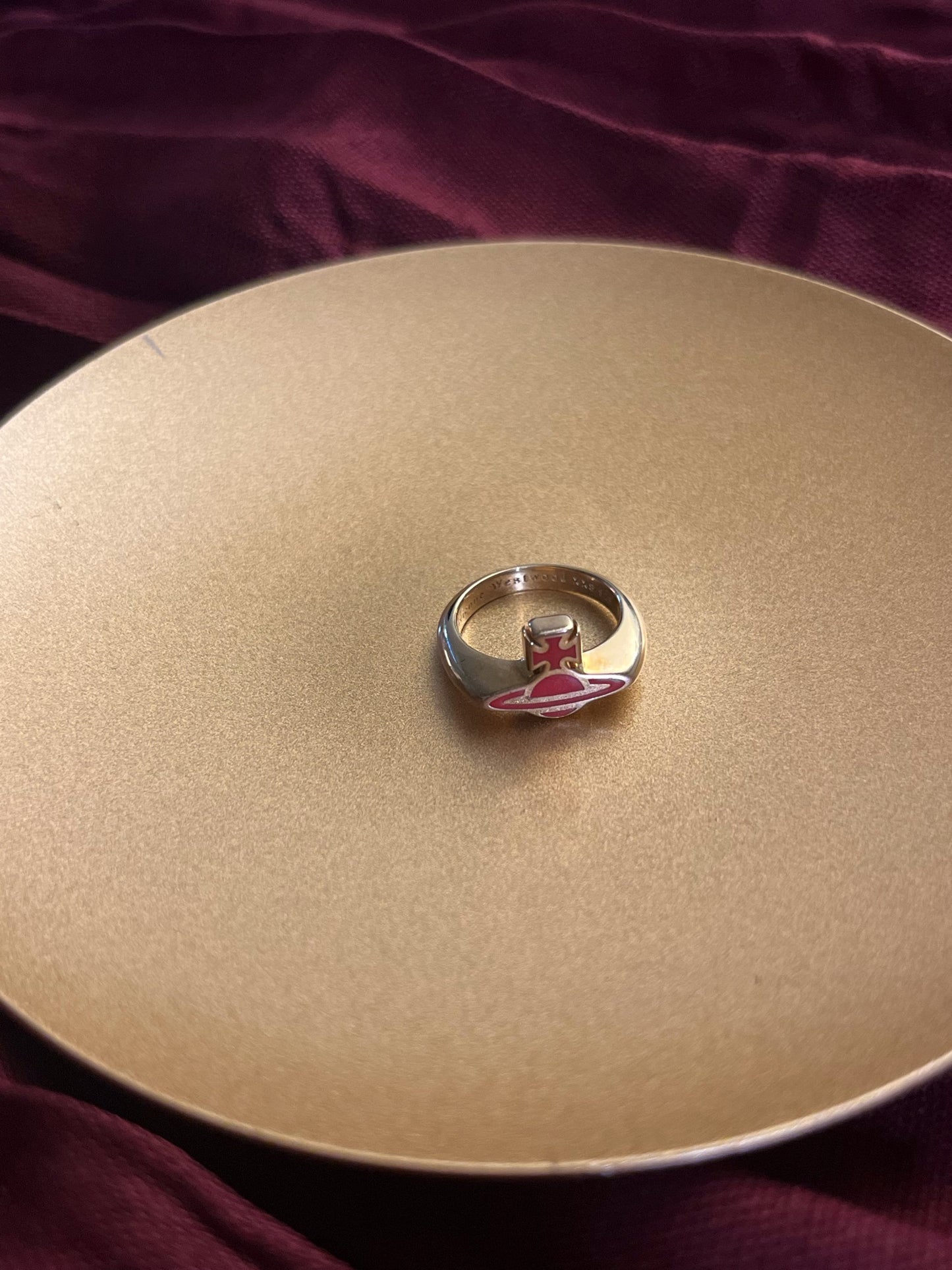 Vivienne Westwood Red Orb Gold-Tone Ring