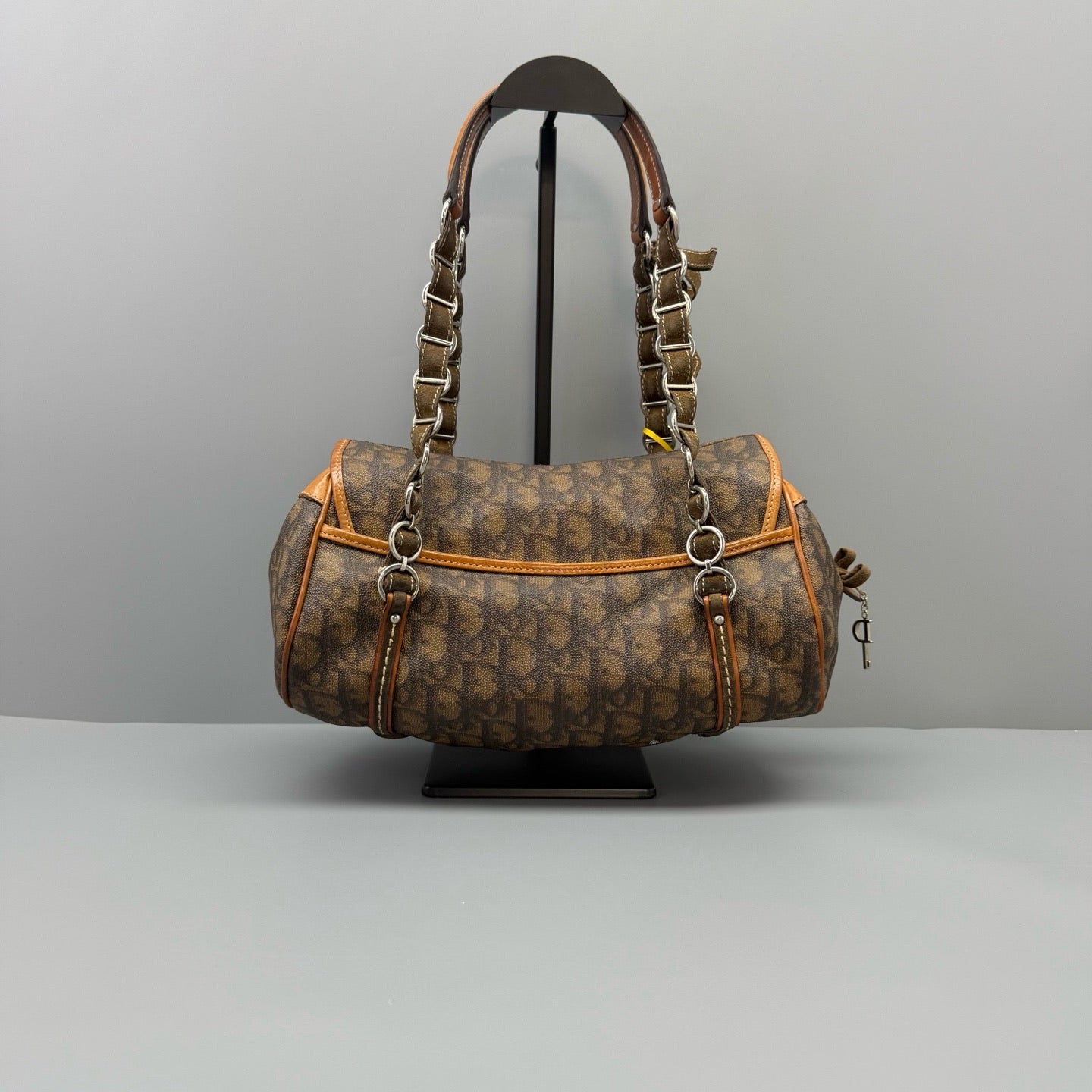 Vintage Dior Trotter Heart Charm Shoulder Bag