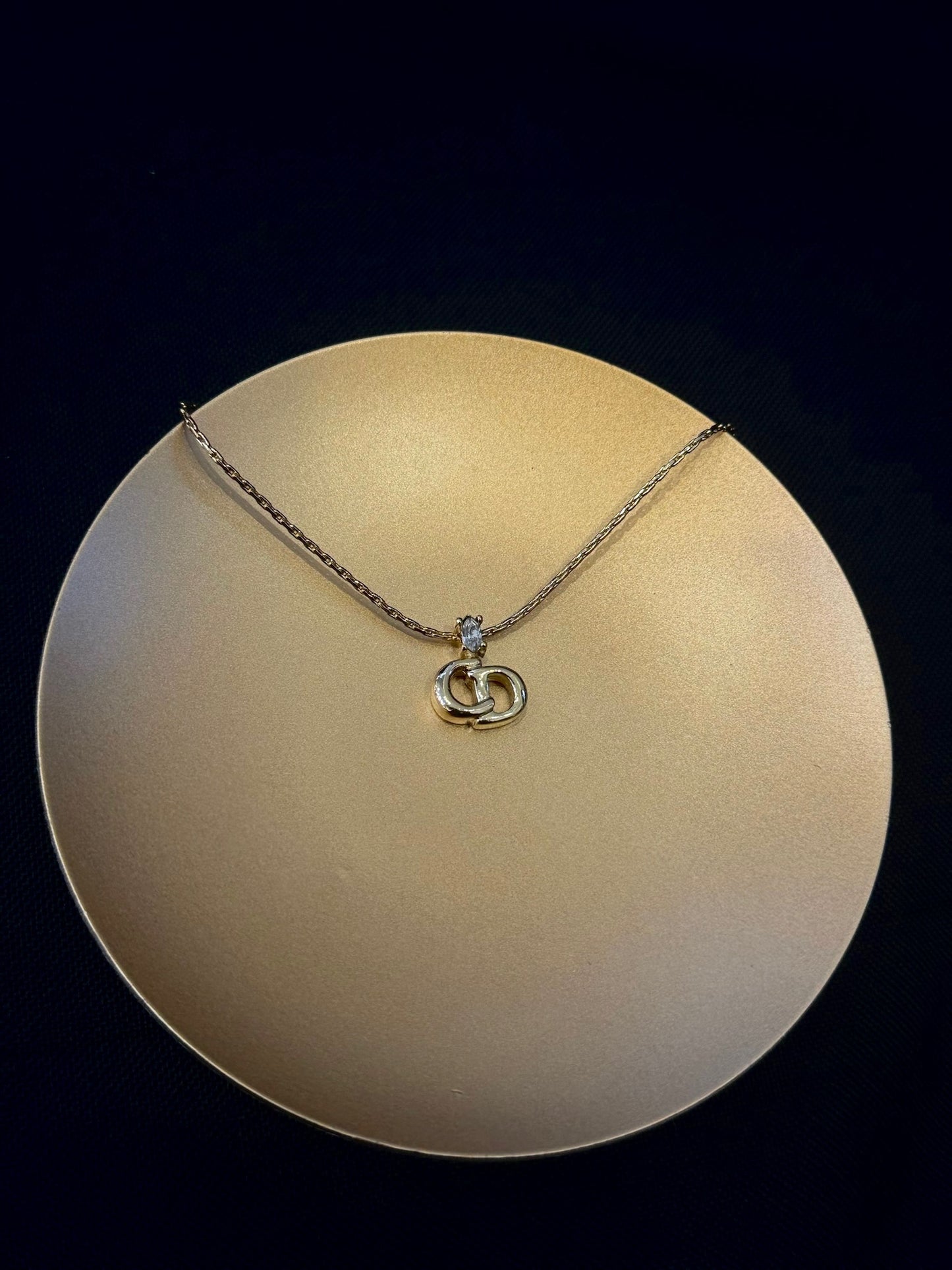 Vintage Dior Classic Gold CD Crown Necklace