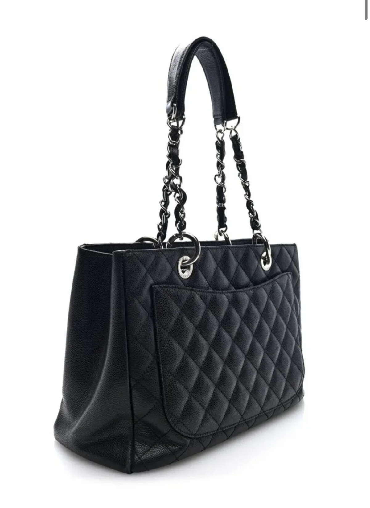 CHANEL Caviar Leather Quilted Grand Shopping Tote GST Shoulder Bag
