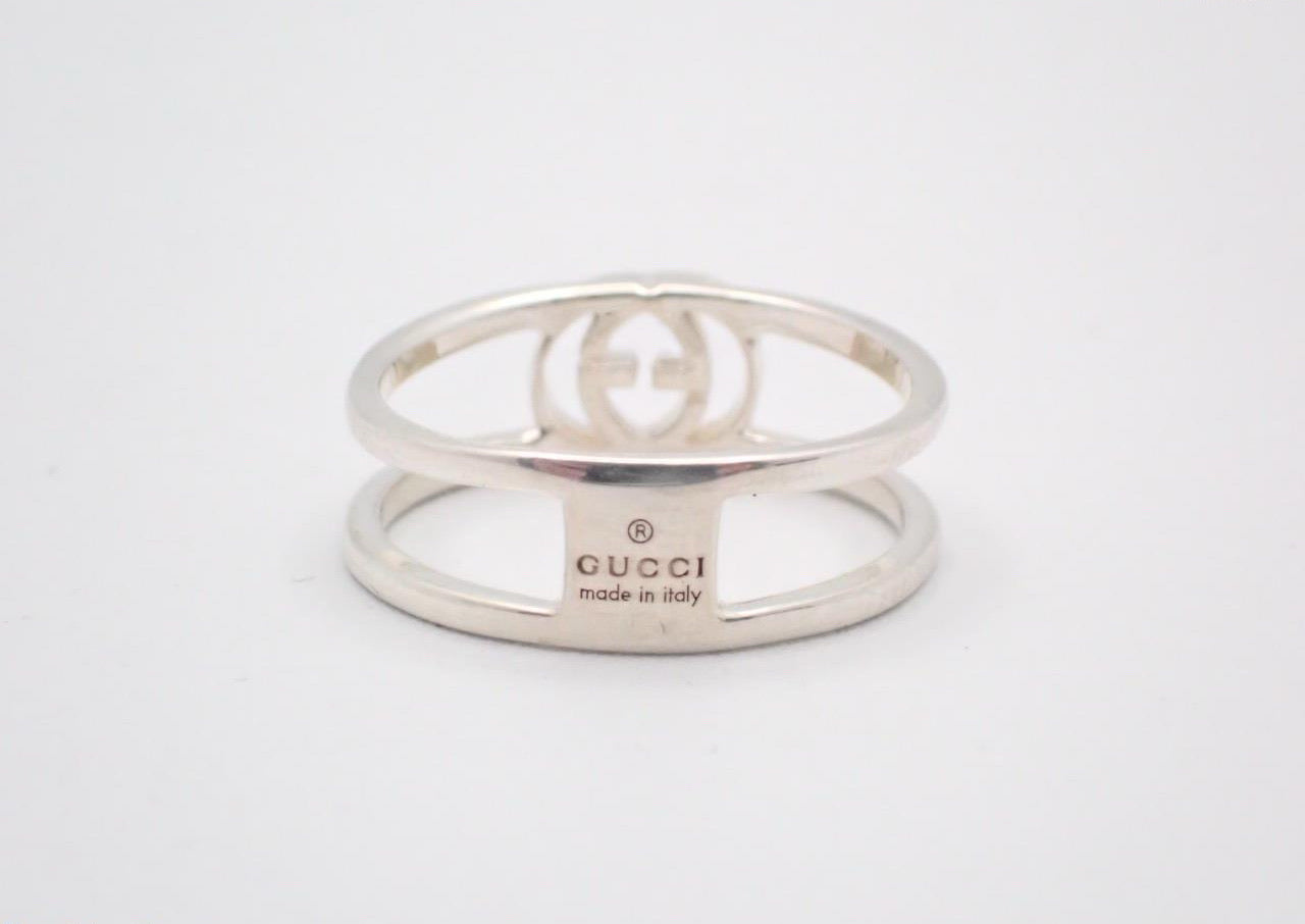 Vintage Gucci Double Band Sterling Silver Ring