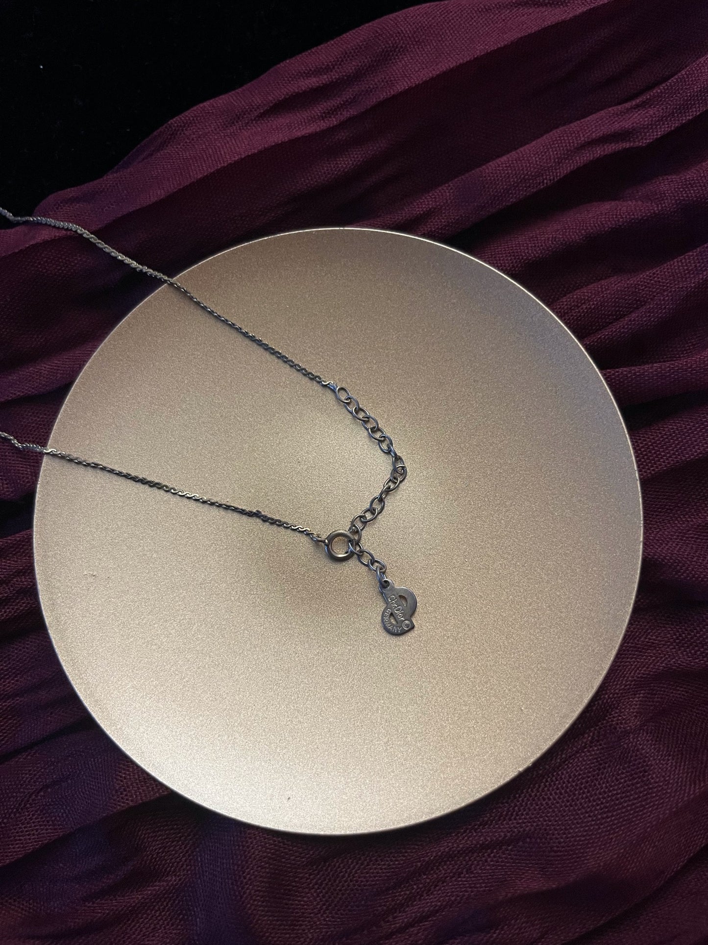Vintage Dior Gold CD Logo Pendant Necklace