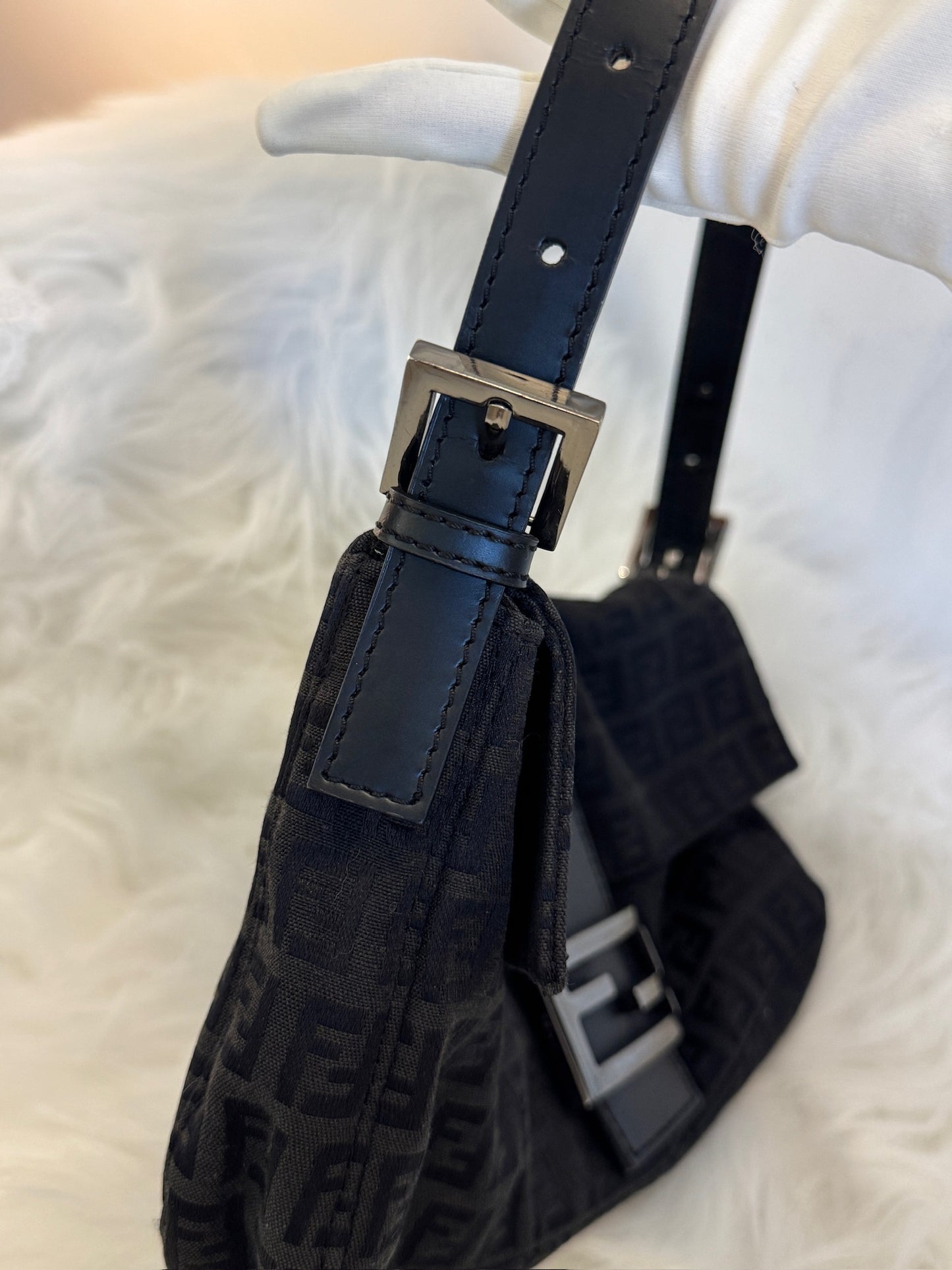 Fendi Zucca Canvas Baguette Bag