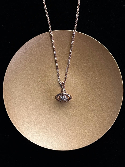 Vintage Vivienne Westwood Rose Gold Orb Pendant Necklace