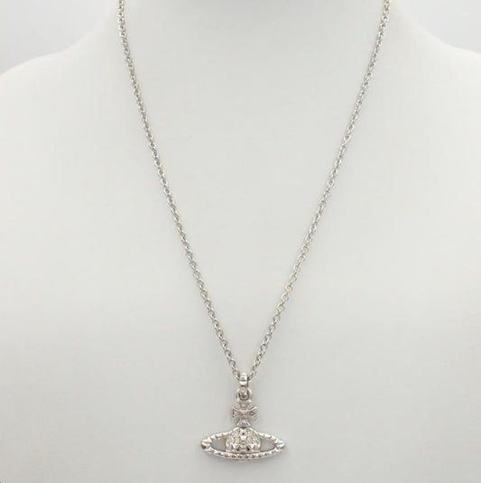 Vivienne Westwood Silver Pavé Planet Necklace