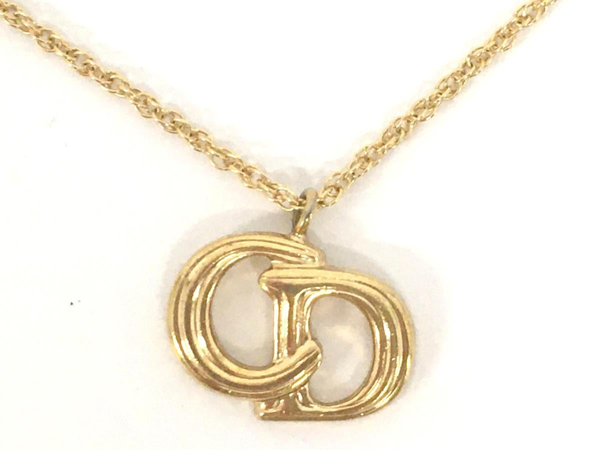 Dior Vintage Gold Interlocking “CD” Pendant Necklace