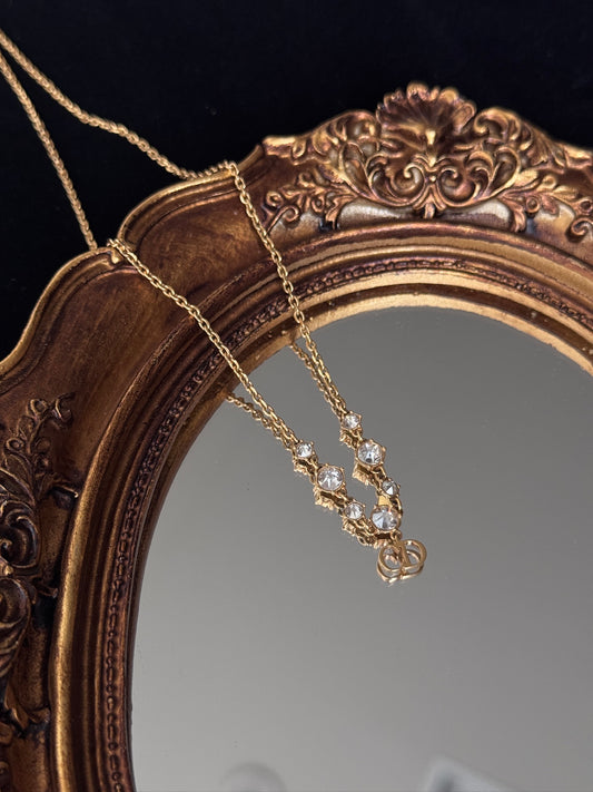 Dior Vintage Gold-Tone Crystal Drop Choker