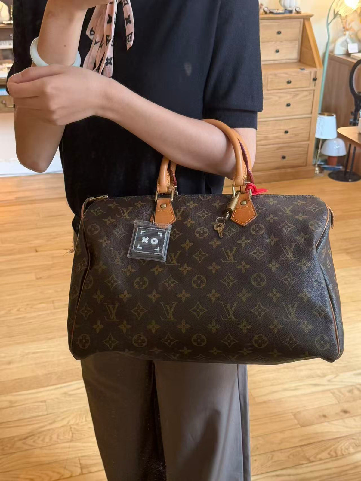 Louis Vuitton Monogram Speedy Bandoulière 30 Soft Handbag Brown Red 2-way bag for women