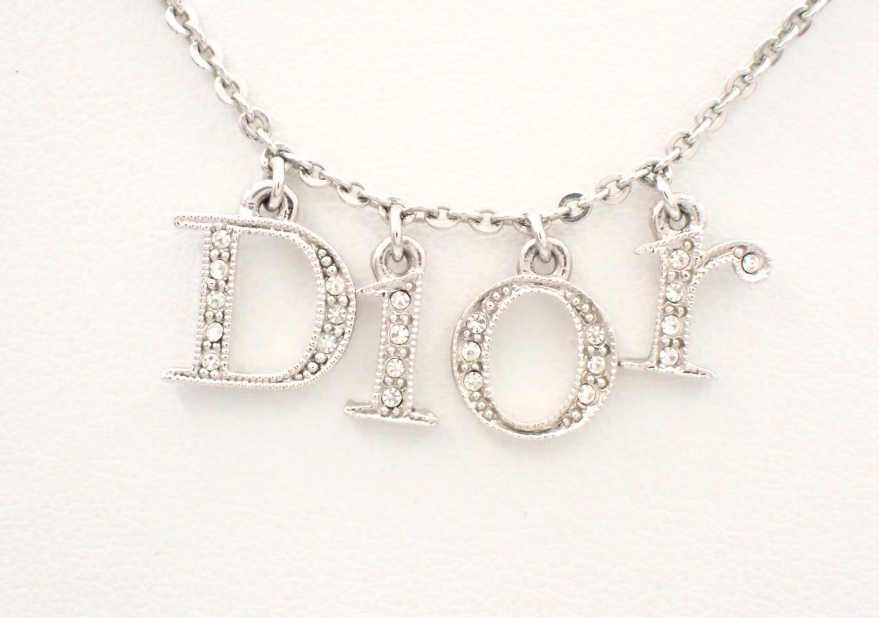 Vintage Dior Crystal Drop Pendant Necklace