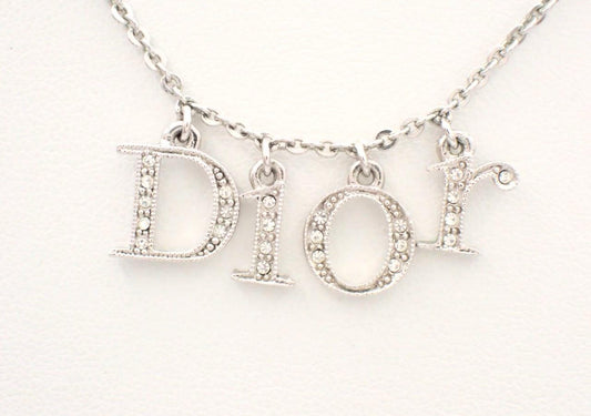 Vintage Dior Crystal Drop Pendant Necklace