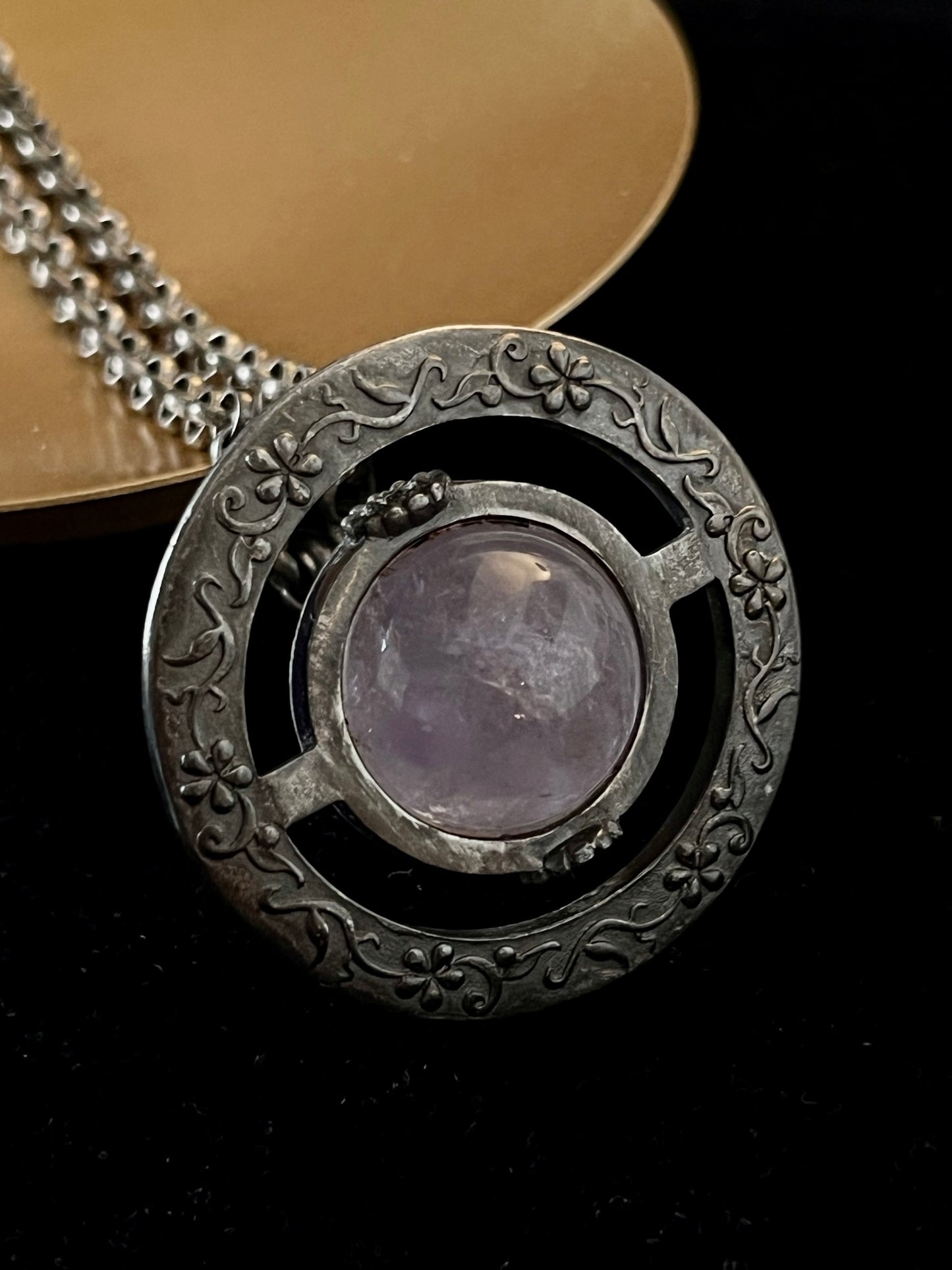 Vintage Vivienne Westwood Amethyst Orb Pendant Necklace – Antique Silver Tone