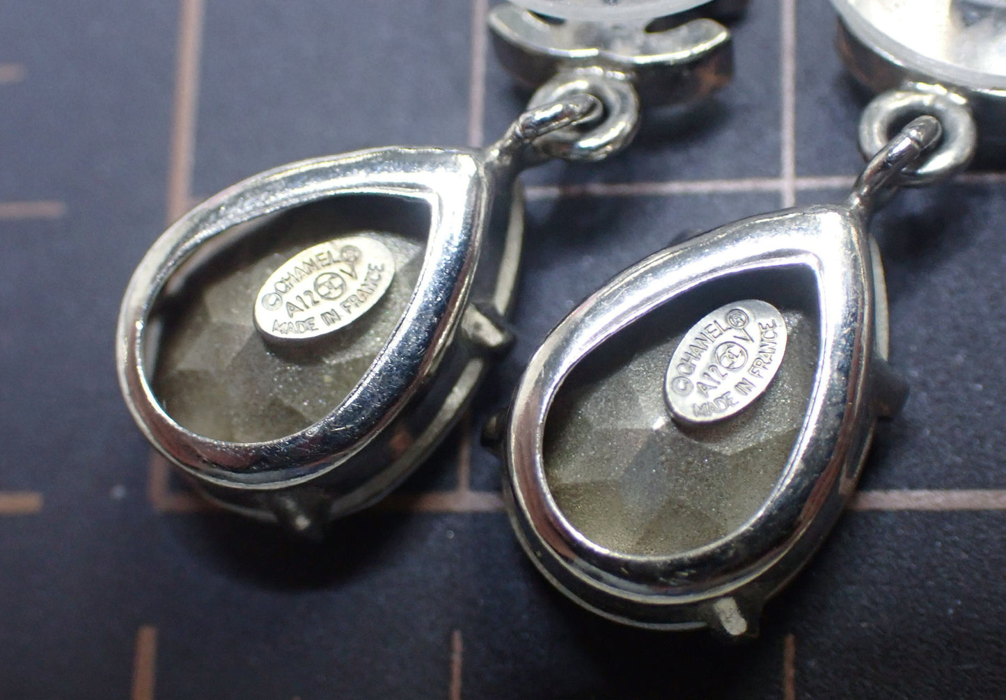 Chanel 2003 Vintage CC Crystal Drop Earrings