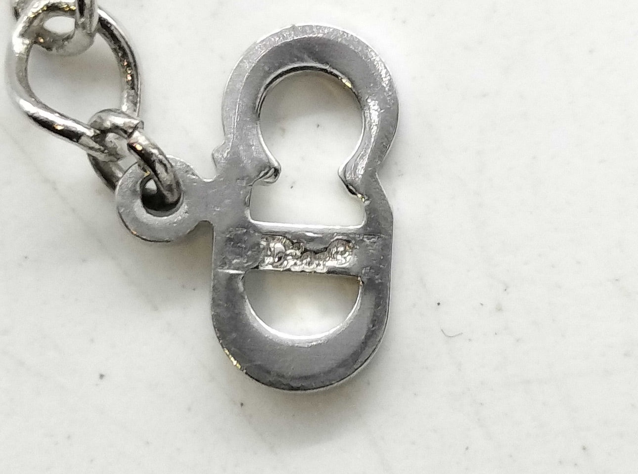 Dior Vintage Silver-Tone Adjustable Lock Necklace