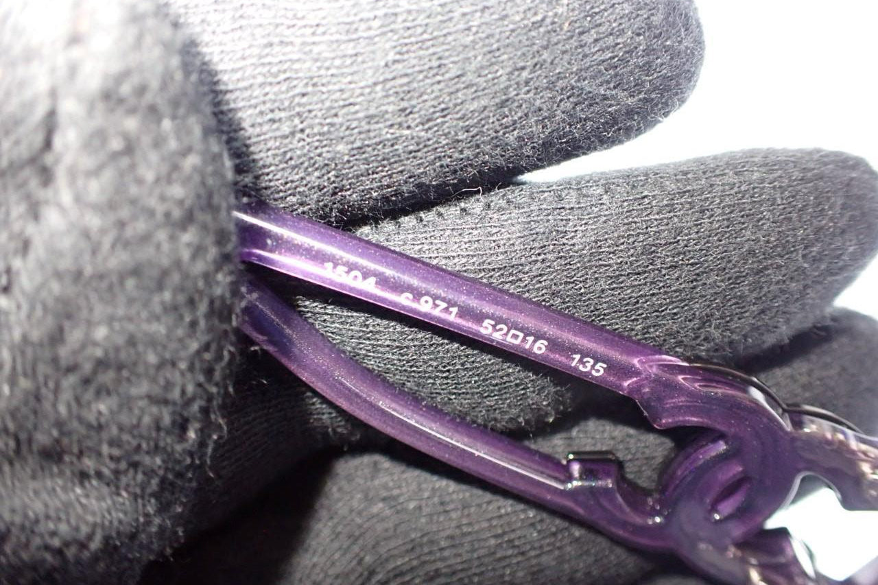 Chanel Vintage Black and Purple Y2K Style Logo Sunglasses