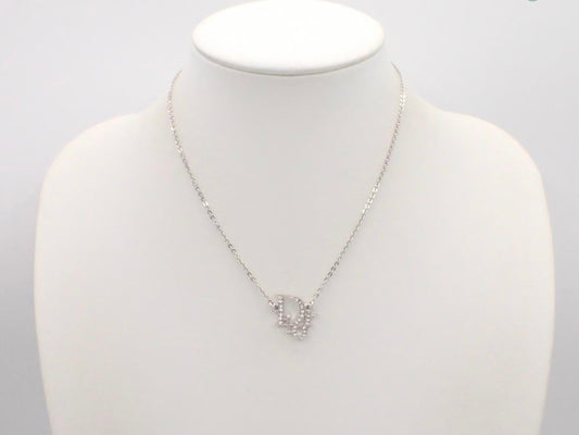 Vintage Dior Silver Crystal “D” Logo Choker