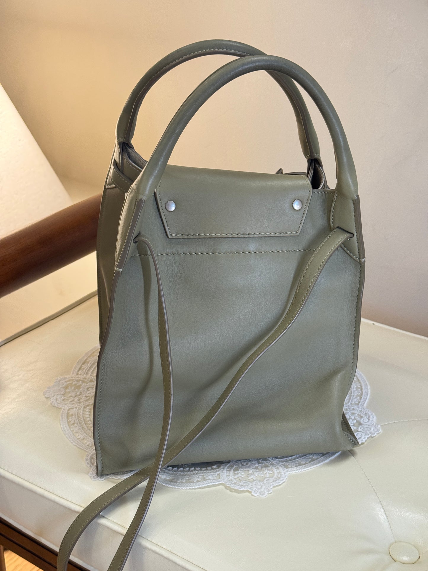 Celine Sage Green Big Bag Bucket Leather Tote