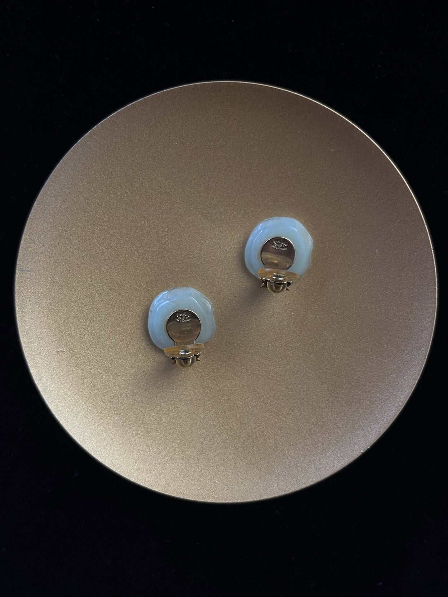 Chanel 2002 Camellia Double-C Clip-On Earrings