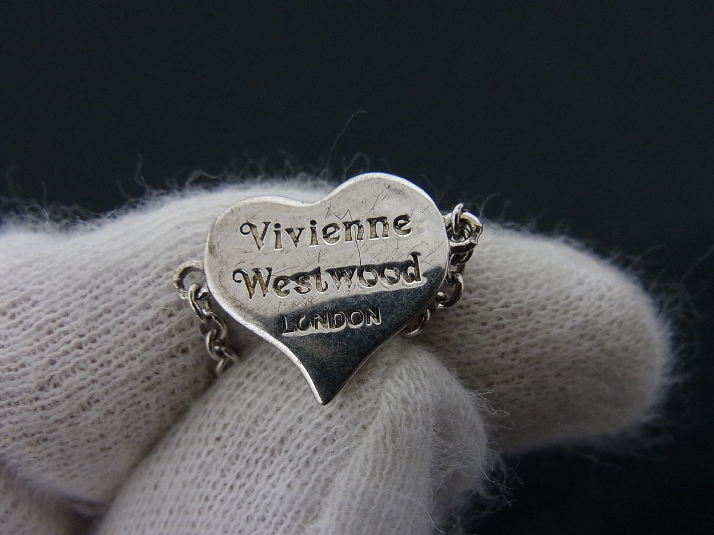 Vintage Vivienne Westwood Double-Sided Pink Heart Orb Bracelet