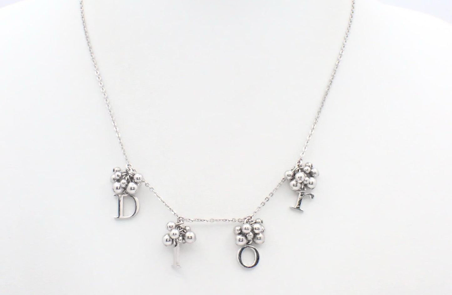 Vintage Dior Silver “DIOR” Charm Necklace