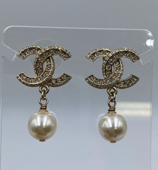 Chanel 2023 Classic Pearl Drop CC Earrings