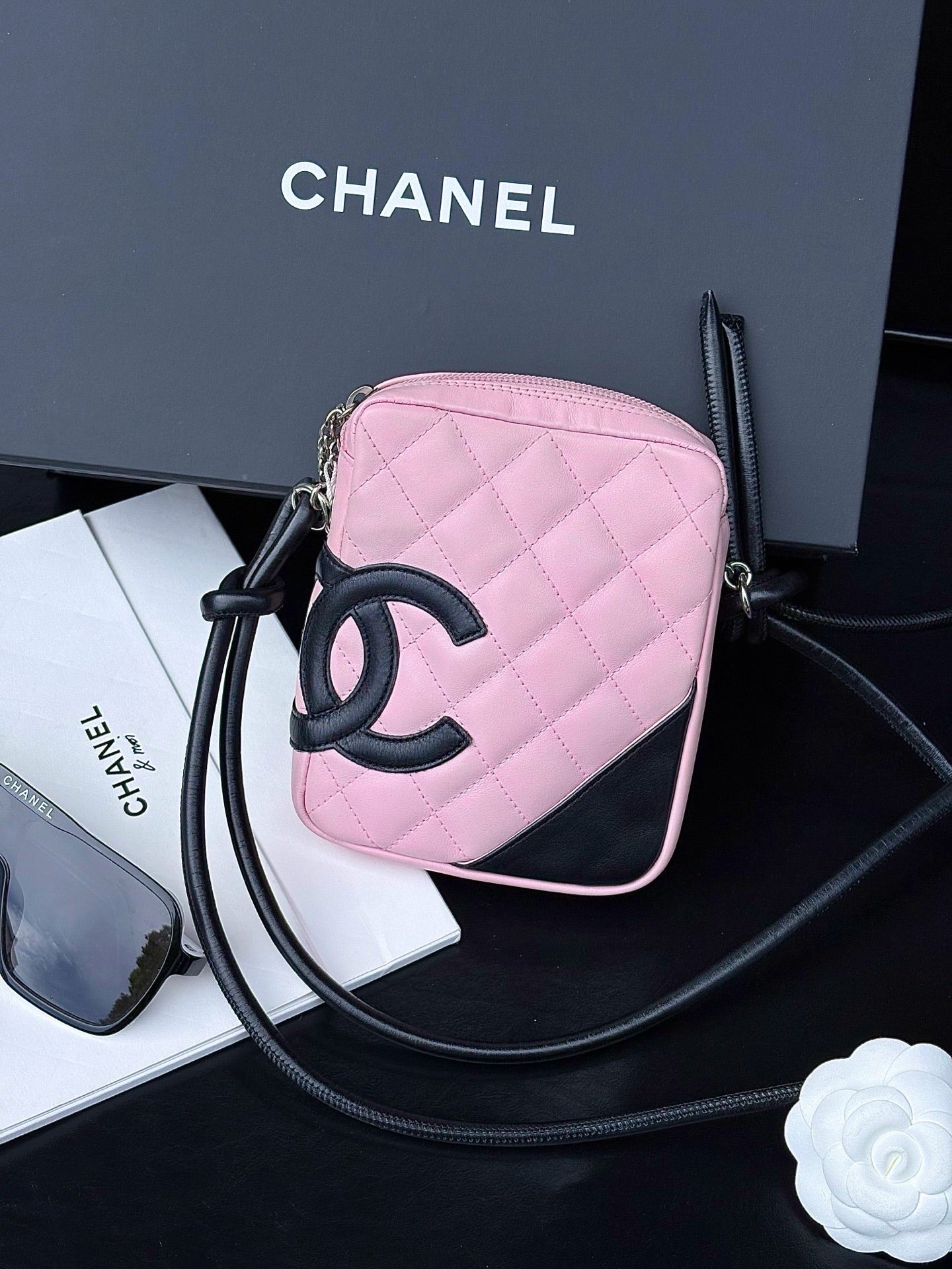 Chanel Vintage Cambon Ligne Quilted Crossbody Bag – Pink & Black