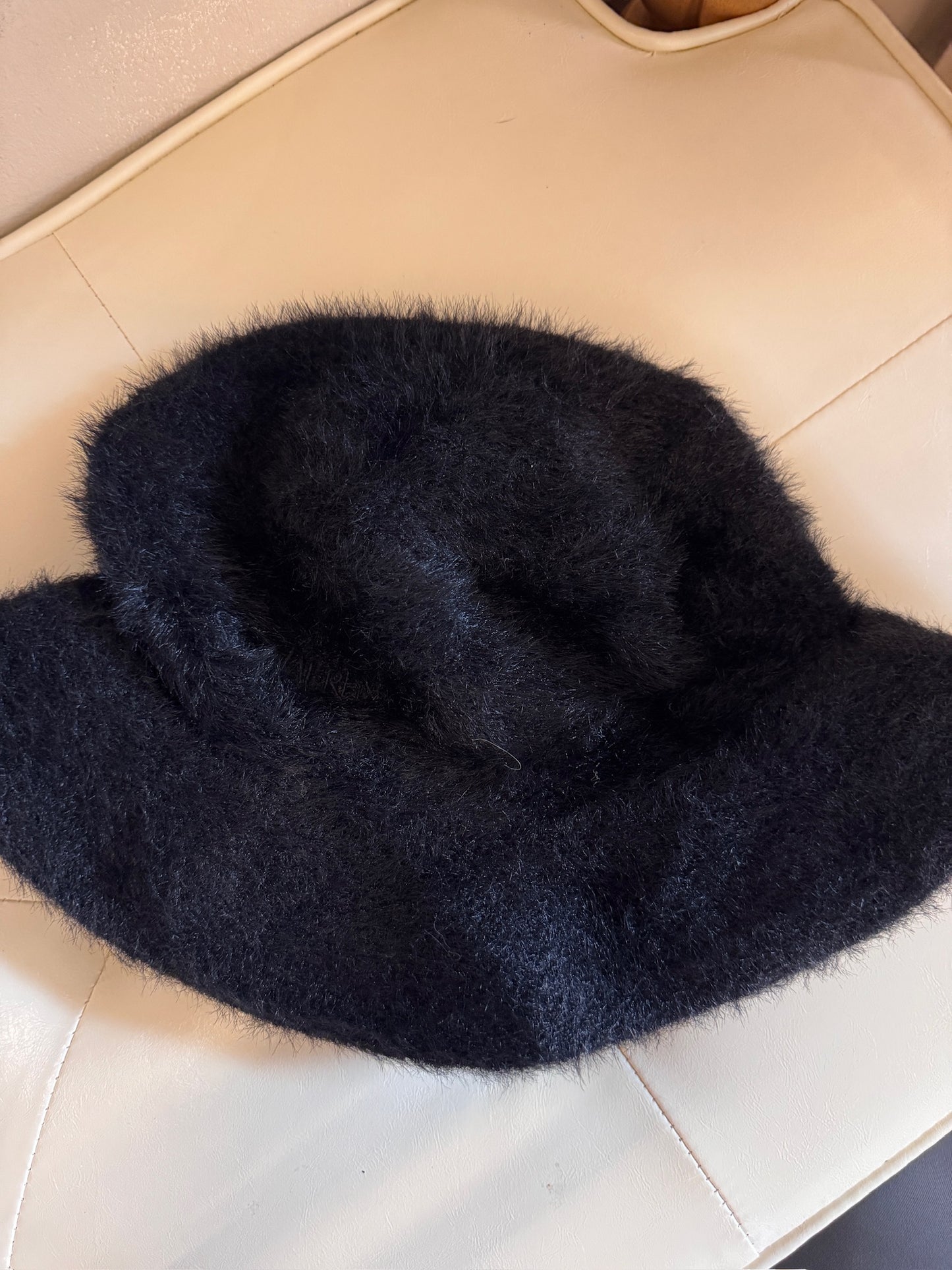 Saint Laurent Black Fuzzy Bucket Hat