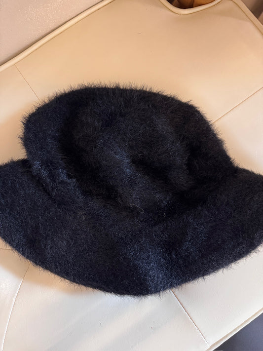 Saint Laurent Black Fuzzy Bucket Hat
