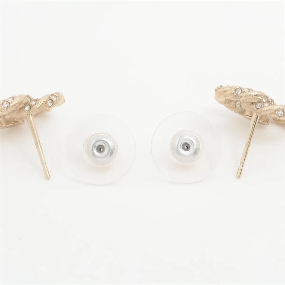 Chanel 2018 Light Gold Double-C Stud Earrings