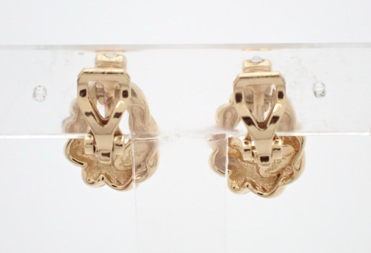 Dior Gold-Tone Crystal Rope Hoop Clip-On Earrings