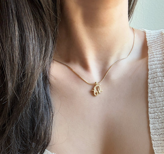 Dior Vintage Classic Gold D Logo Necklace