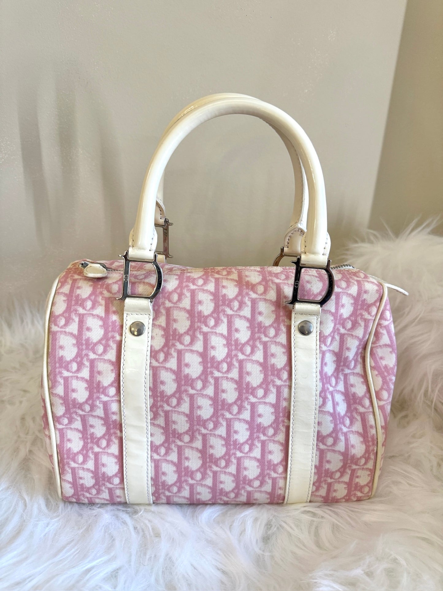 Christian Dior Pink Trotter Boston Bag