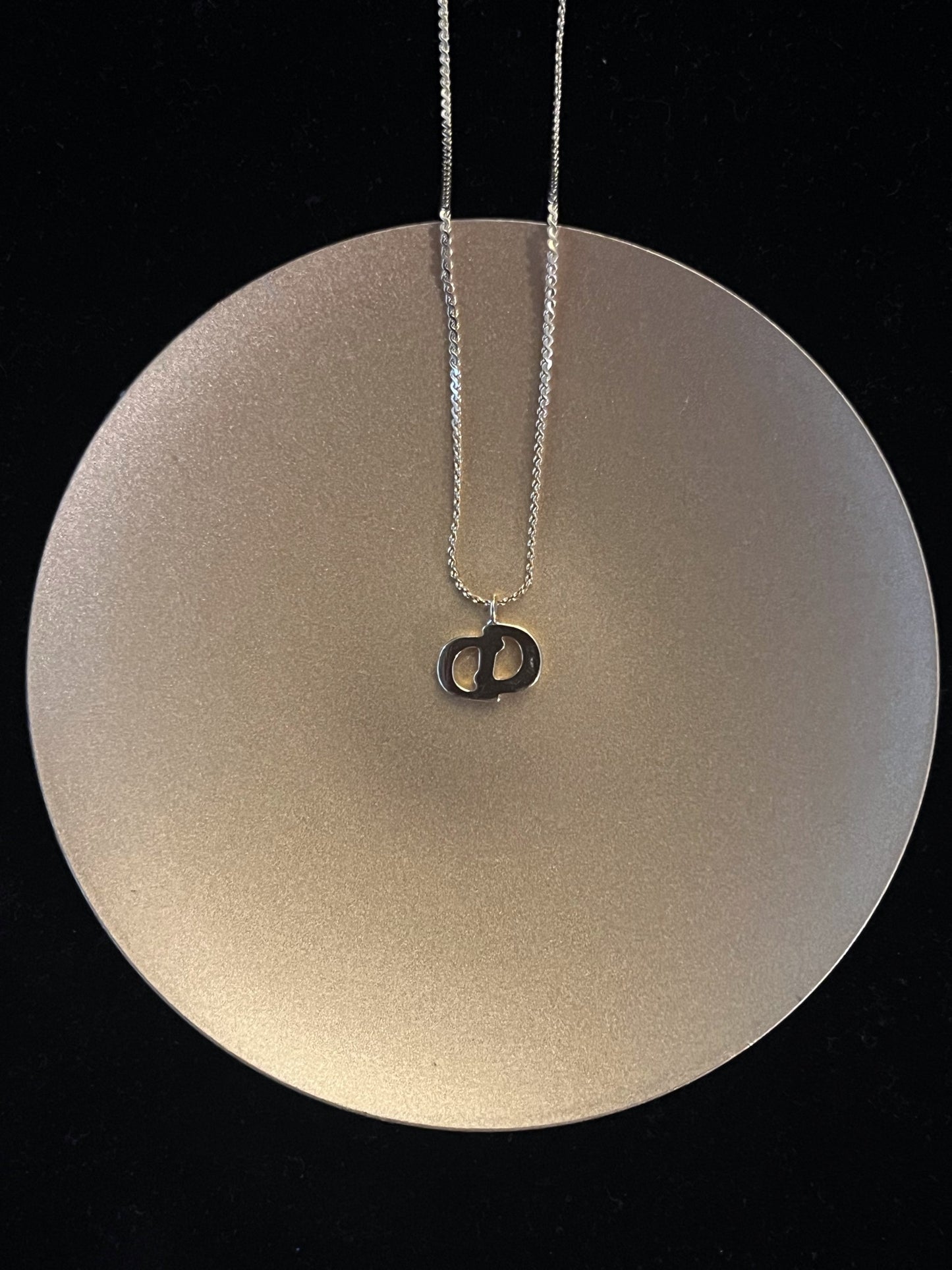 Vintage Dior Small CD Logo Necklace – Gold Tone