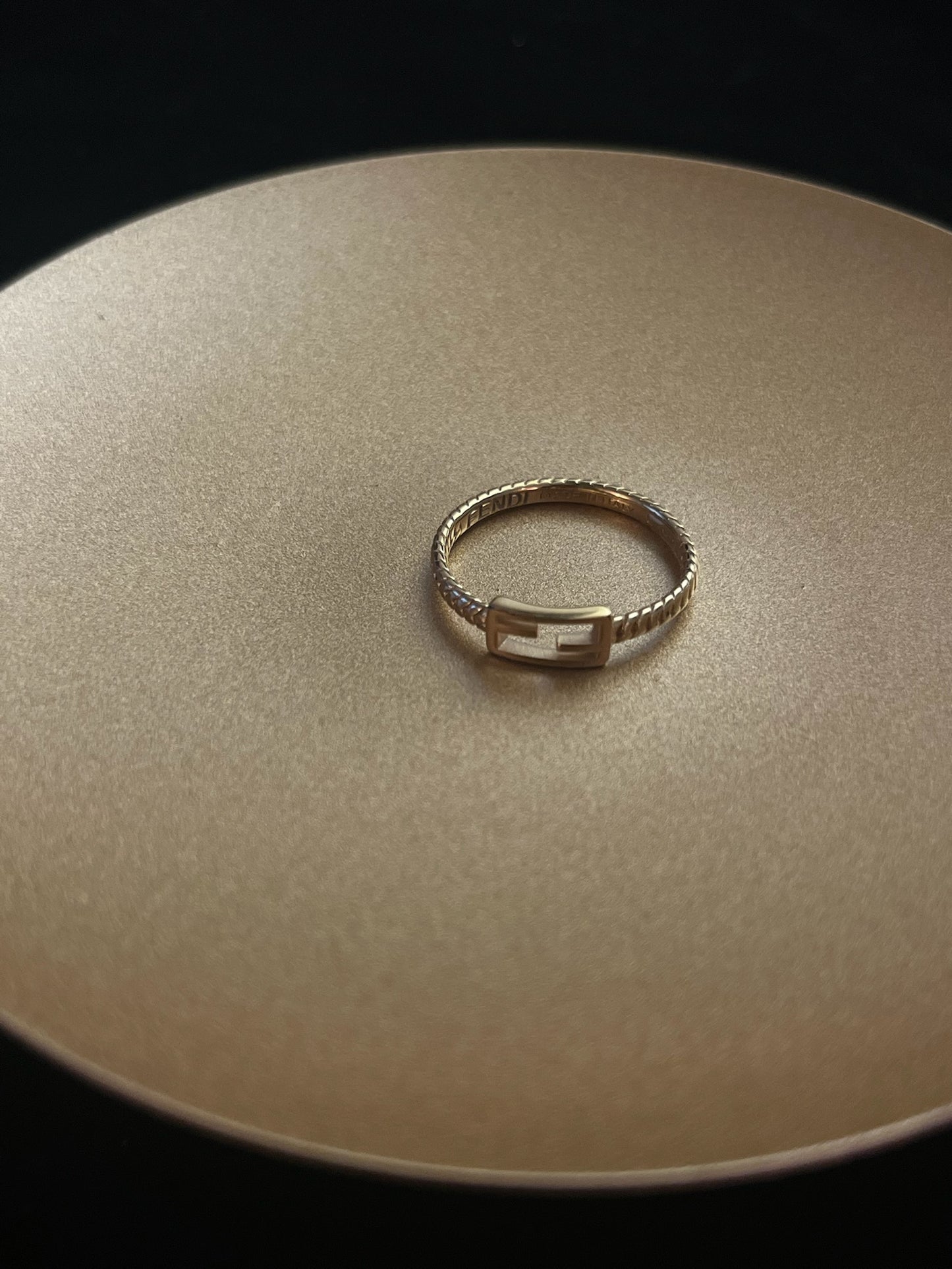 Vintage Fendi Gold Logo Ring