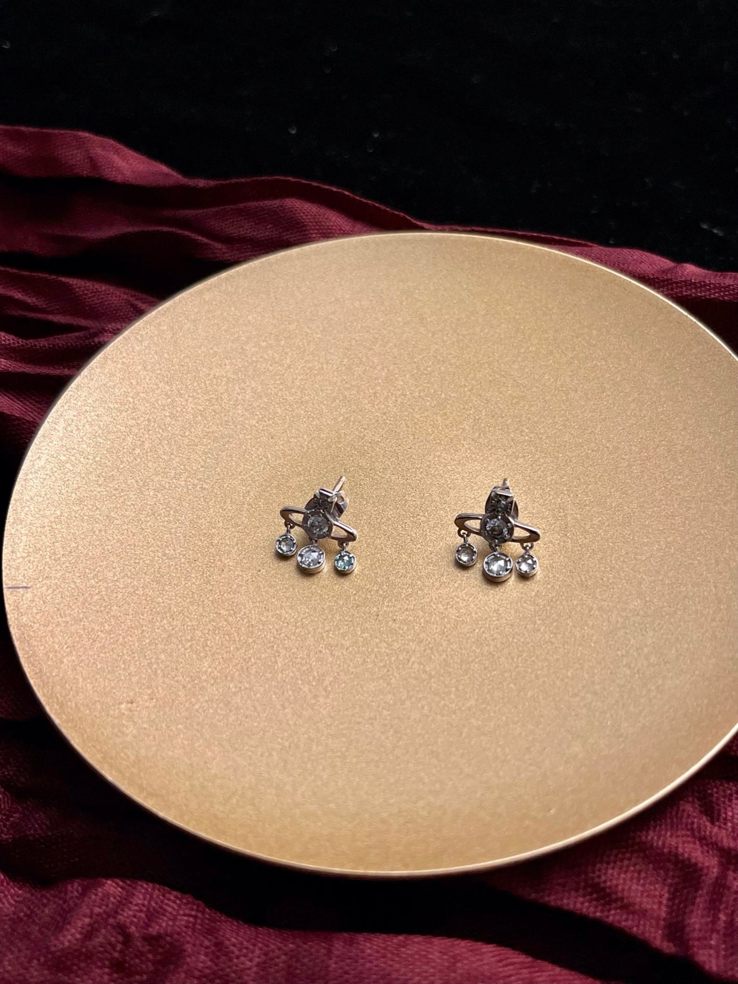 Vintage Vivienne Westwood Crystal Drip Orb Stud Earrings