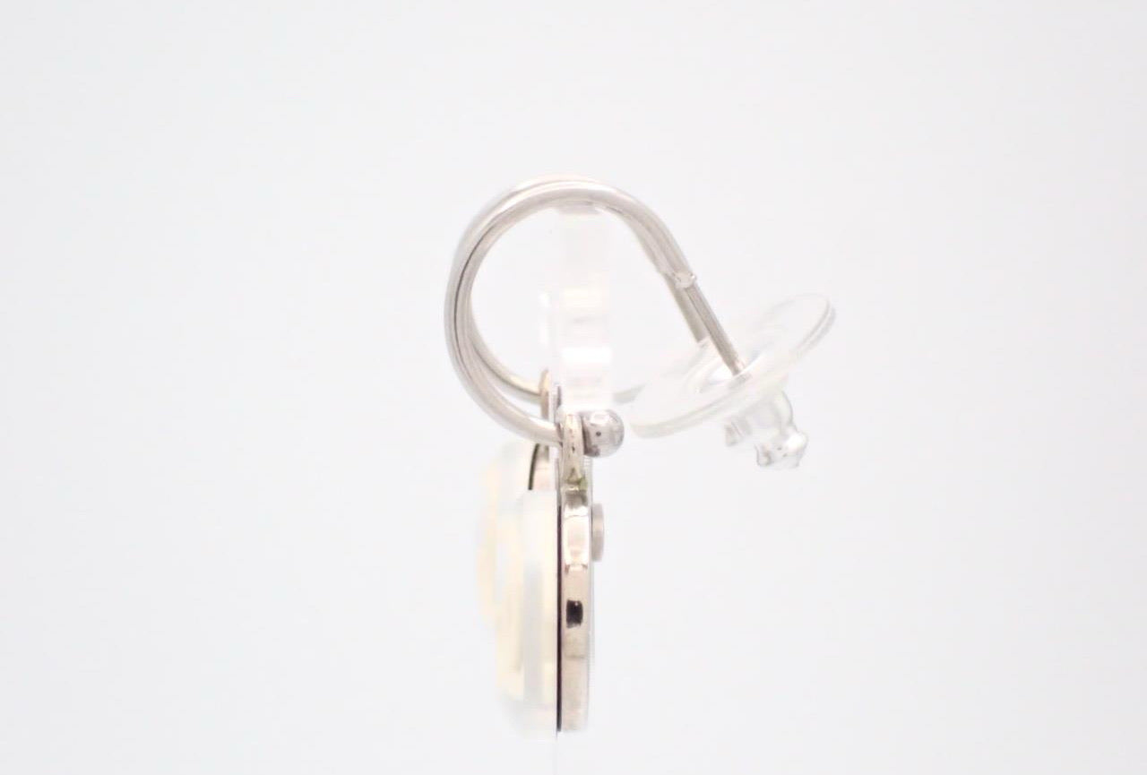 Chanel 2003 CC Disc Drop Earrings – Silver Tone