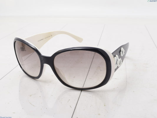 Vintage Chanel Camellia Black & White Frame Sunglasses