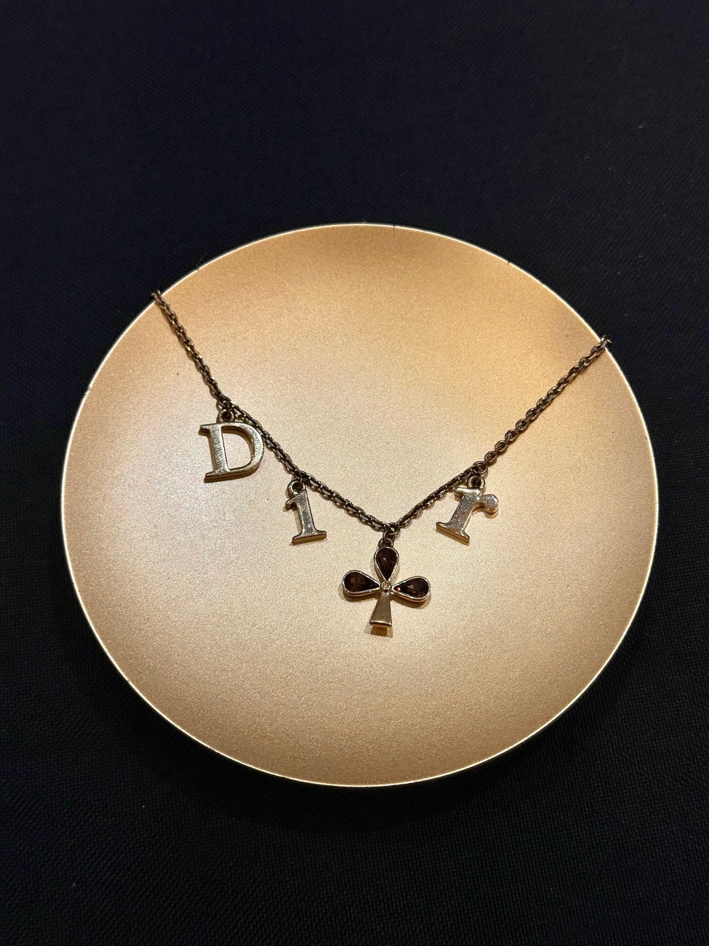 Vintage Dior Amber Logo Necklace