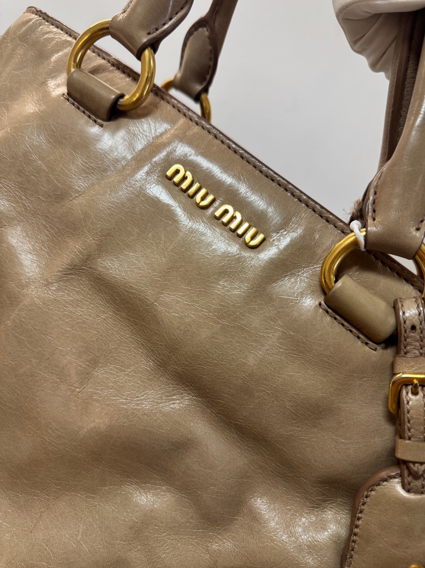 Miumiu Beige Medium Satchel Handbag
