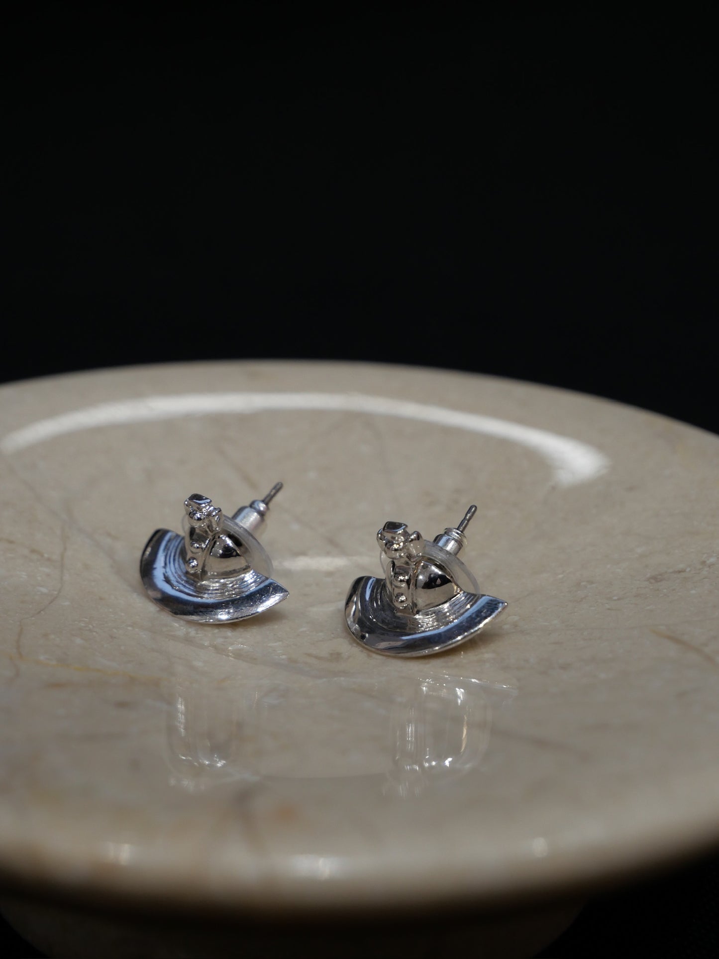 Vivienne Westwood Orb Logo Silver Stud Earrings