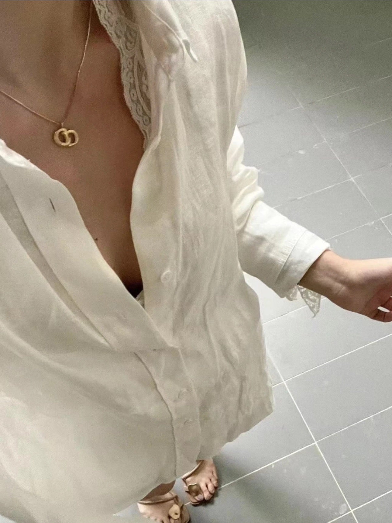 Dior Vintage Gold Interlocking “CD” Pendant Necklace