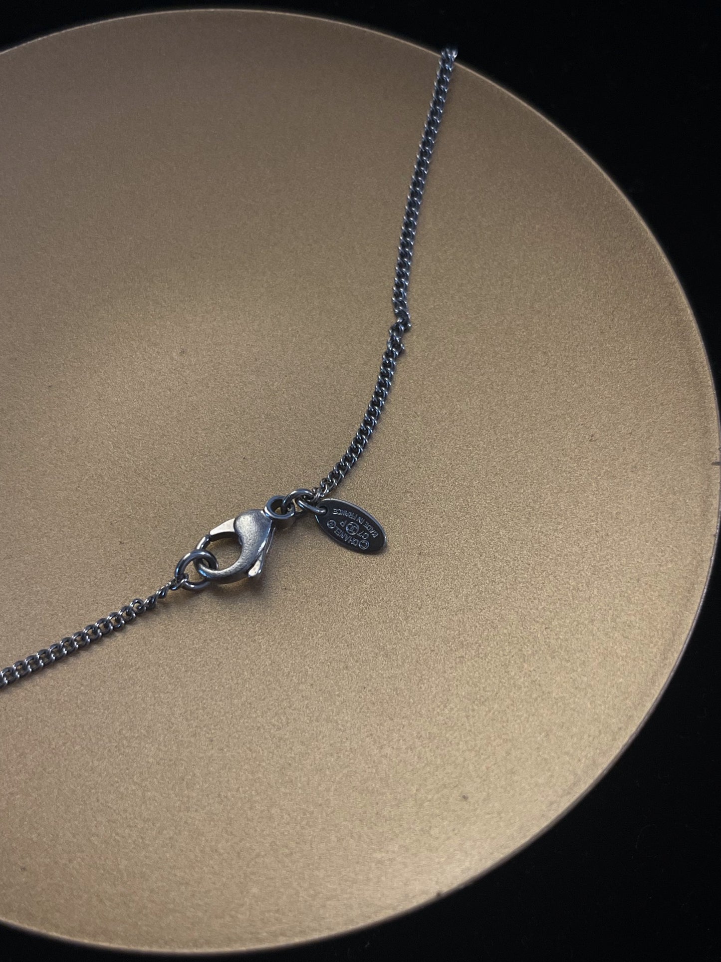 Vintage Chanel 2007 CC Camellia Necklace – Silver Tone