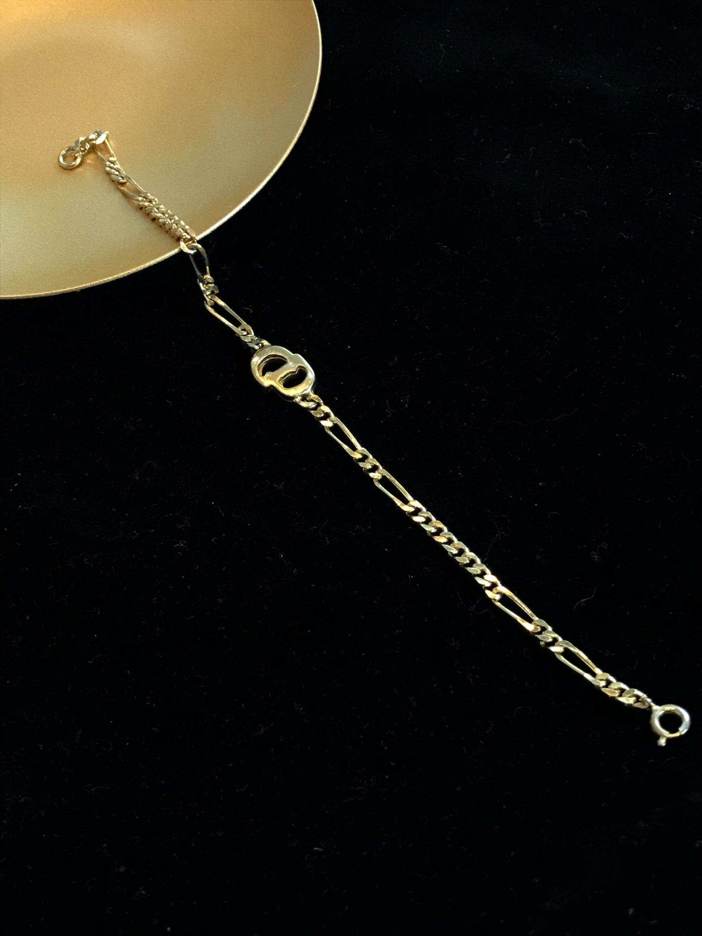 Dior Vintage Gold-Tone Openwork CD Bracelet