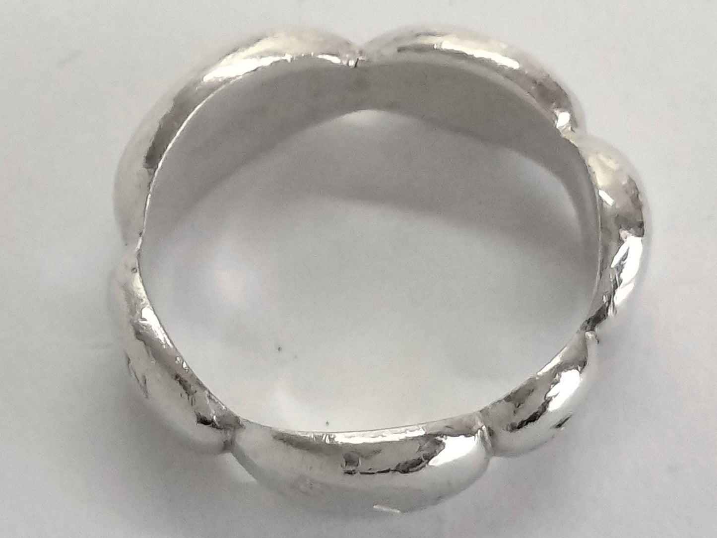 Chanel 2000s Sterling Silver “Cloud” Logo Ring