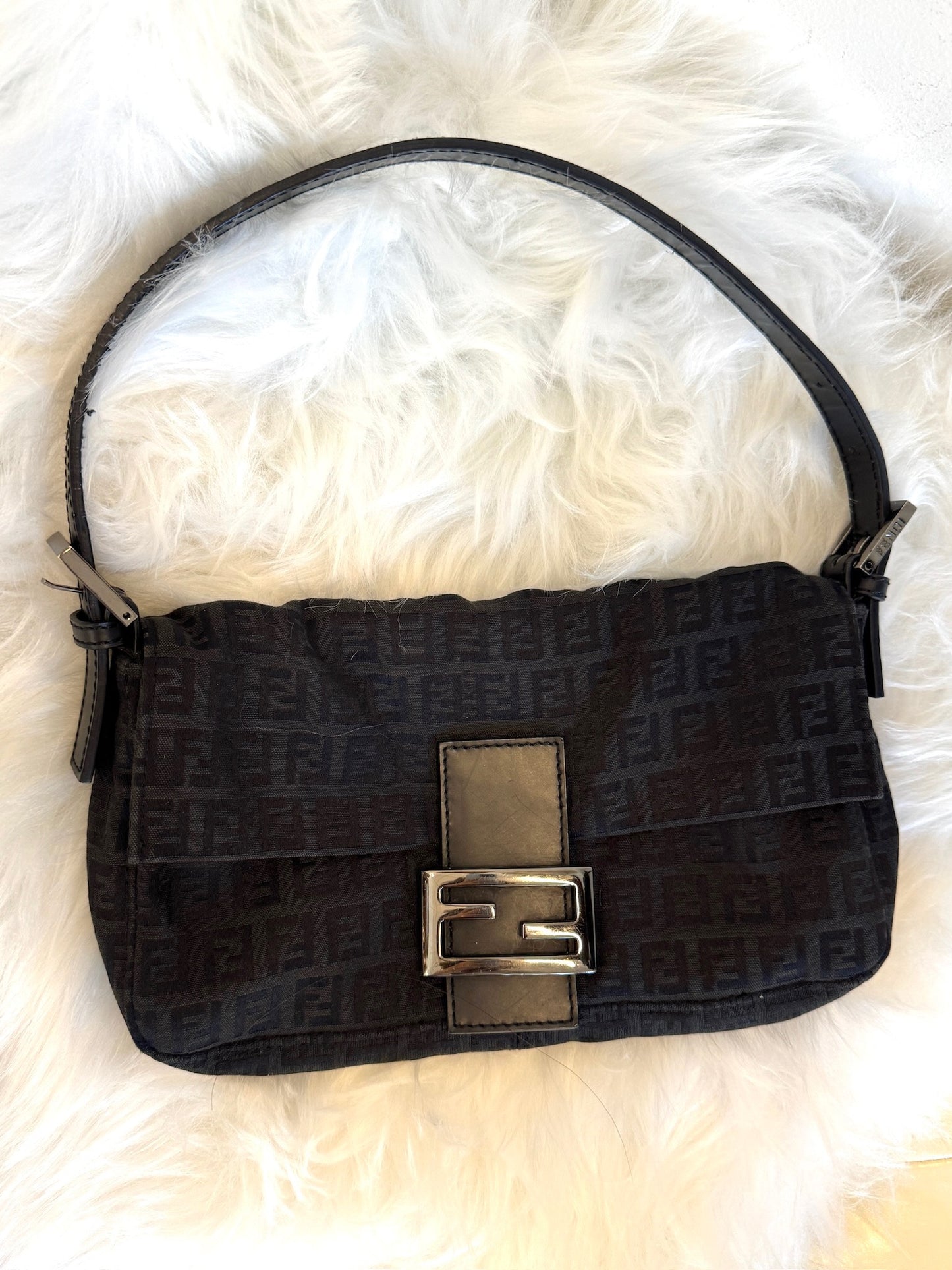 Fendi Zucca Canvas Baguette Bag