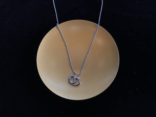 Dior Vintage Silver-Tone Braided CD Adjustable Necklace