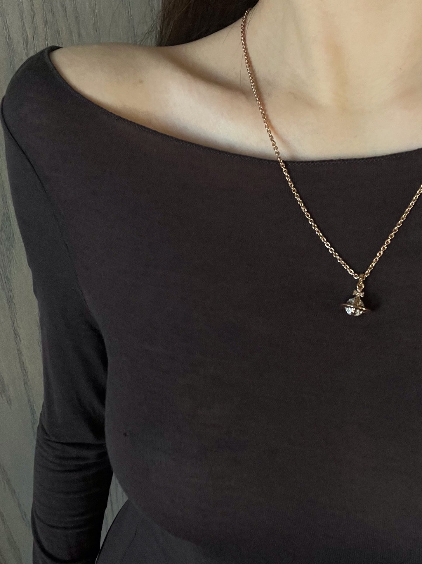 Vintage Vivienne Westwood Gold & Silver-Tone Pavé Mini Orb Necklace