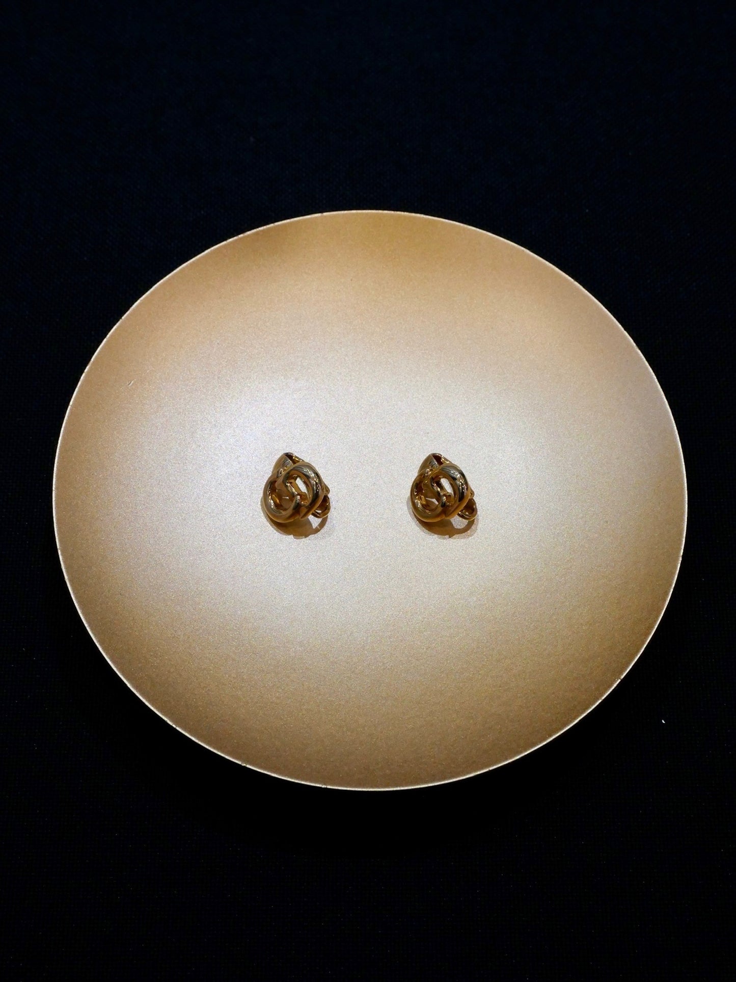 Dior Vintage Gold-Tone CD Logo Clip-On Earrings