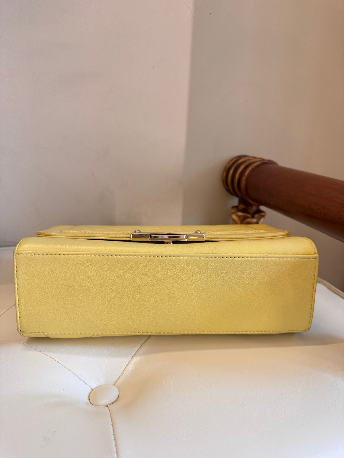 Chanel Yellow Quilted Leather Chain Shoulder Bag